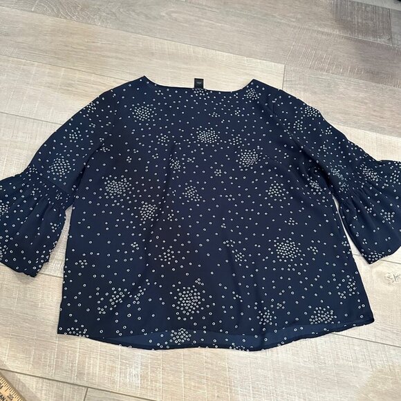 ANN TAYLOR WOMENS LARGE 3/4 SLEEVE BLOUSE - Picture 8 of 8